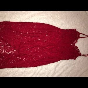 Red lace sexy dress
